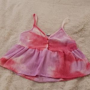 Pink flowy crop top